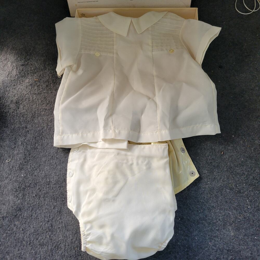 Vintage 1970s‎ Infant Boy's  Two-Piece Diaper Cover Shorts Handi Pandy Box🧷